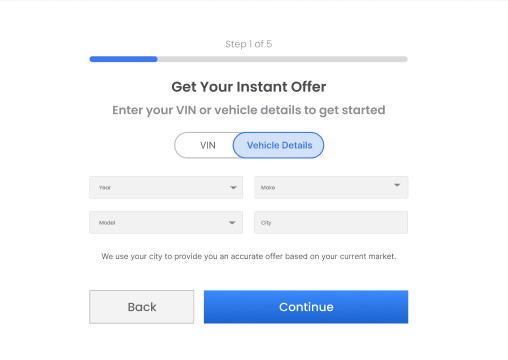 Autobon vehicle identification flow using a VIN