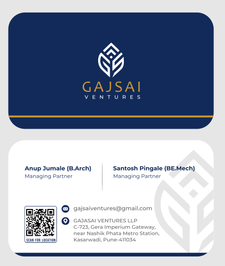 Illustrated Gajsai Ventures visiting cards and exterior signage