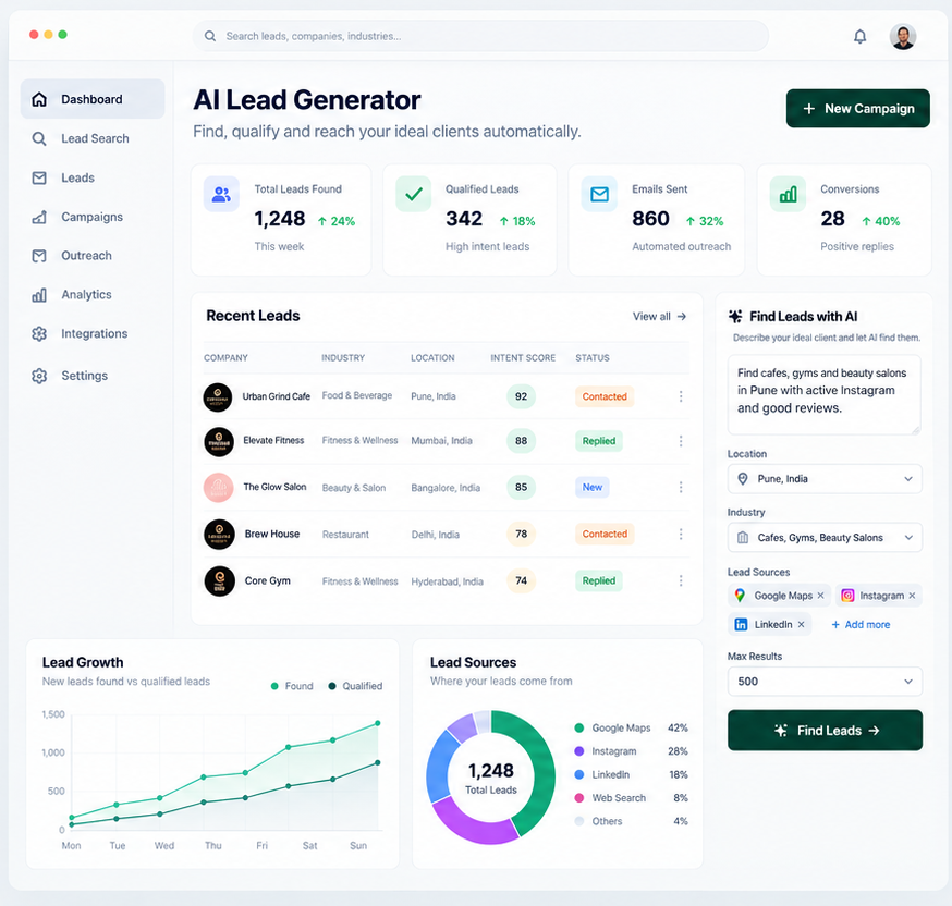 Leadgen lead generation project preview